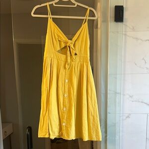 Yellow Button-Down Mini Dress